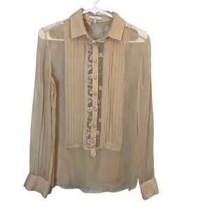 Adam Lippes Silk Button Up Blouse Size Medium